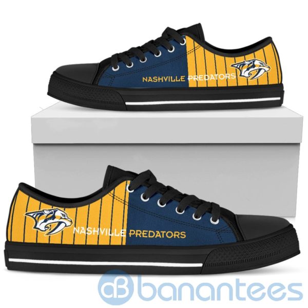 Stripes style For Fans Nashville Predators Fans Low Top Shoes Product Photo