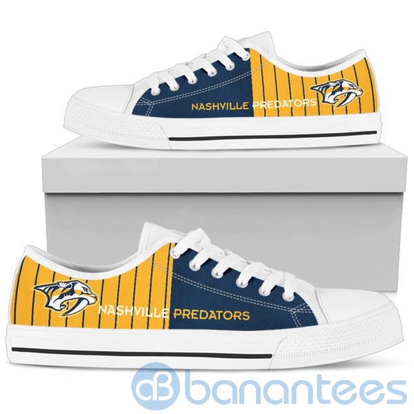 Stripes style For Fans Nashville Predators Fans Low Top Shoes Product Photo