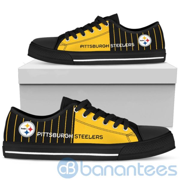 Stripes style For Fans Pittsburgh Steelers Fans Low Top Shoes Product Photo