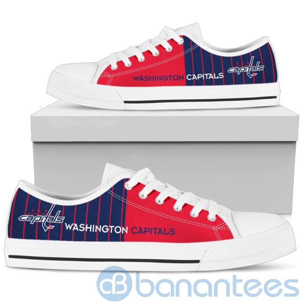 Stripes style For Fans Washington Capitals Fans Low Top Shoes Product Photo