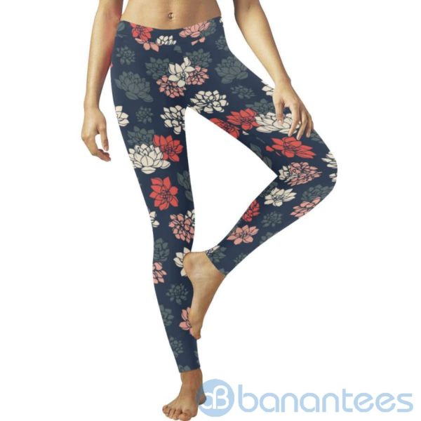 Succulent Navy Blue Leggings For Women Product Photo