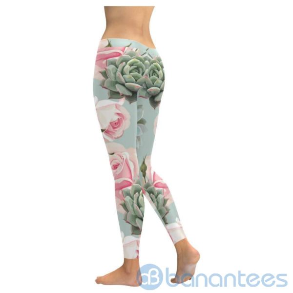 Succulent Rose Leggings For Women Product Photo