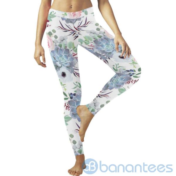 Succulent Rose Sweat Leggings for Women Product Photo