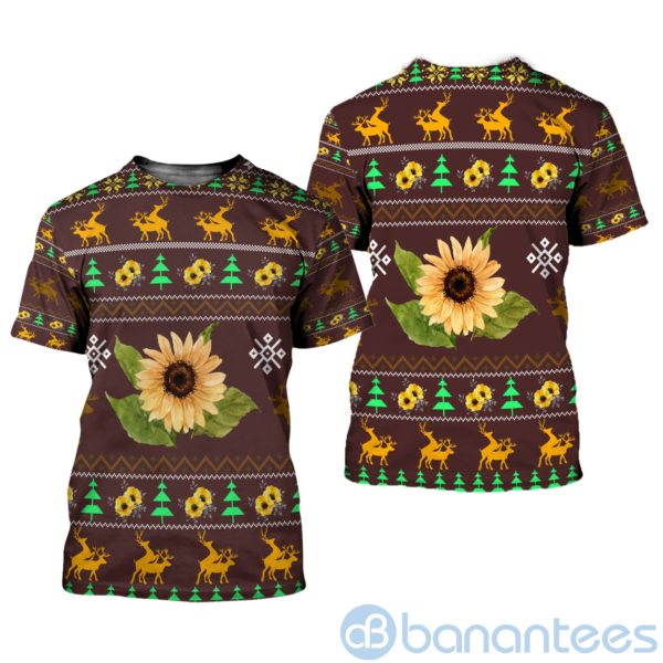 Sunflower Ugly Christmas All Over Printed 3D Shirt Product Photo