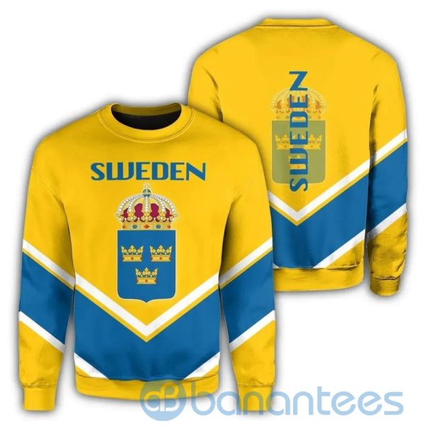 Sweden Coat Of Arms Lucian Style Yellow All Over Printed 3D Sweatshirt Product Photo