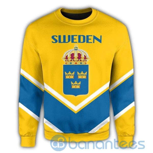 Sweden Coat Of Arms Lucian Style Yellow All Over Printed 3D Sweatshirt Product Photo