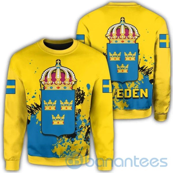 Sweden Coat Of Arms Spaint Style All Over Printed 3D Sweatshirt Product Photo