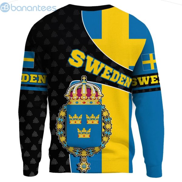 Sweden Flag and Valknut Symbols Yellow Black Blue All Over Printed 3D Sweatshirt Product Photo