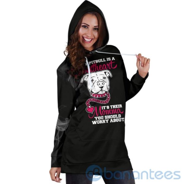 Sweetheart Pitbull Hoodie Dress For Women Product Photo