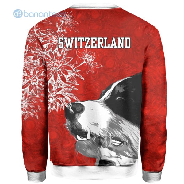 Switzerland Bernese Mountain Dog and Edelweiss All Over Printed 3D Sweatshirt Product Photo