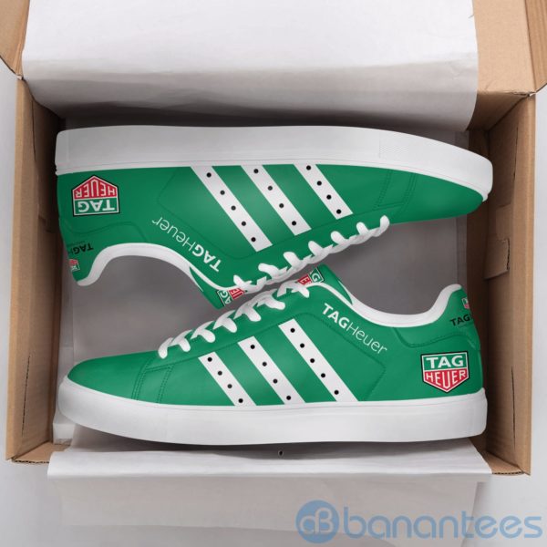 Tag Heuer White Striped Low Top Skate Shoes Product Photo