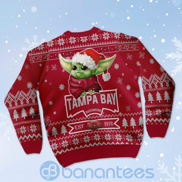 Tampa Bay Buccaneers Cute Baby Yoda Grogu Ugly Christmas 3D Sweater Product Photo