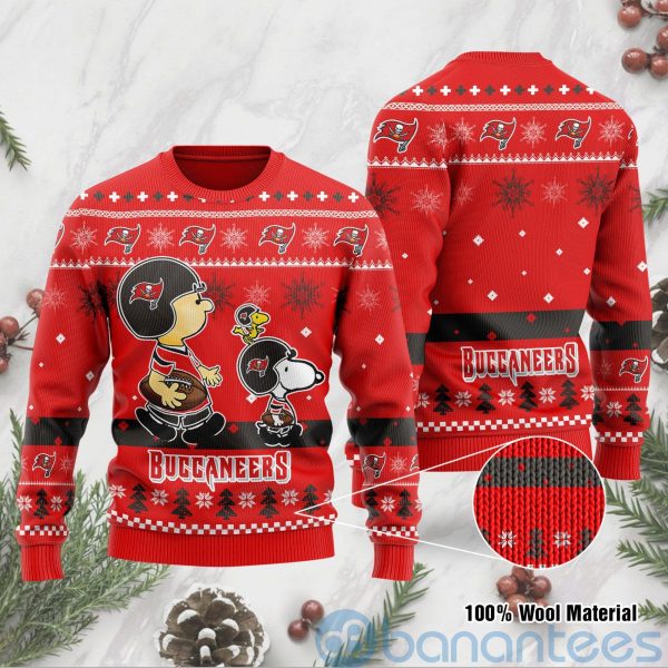 Tampa Bay Buccaneers Funny Charlie Brown Peanuts Snoopy Ugly Christmas 3D Sweater Product Photo