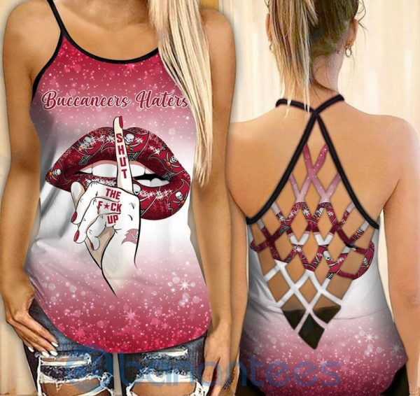 Tampa Bay Buccaneers Leggings And Criss Cross Tank Top For Women Product Photo