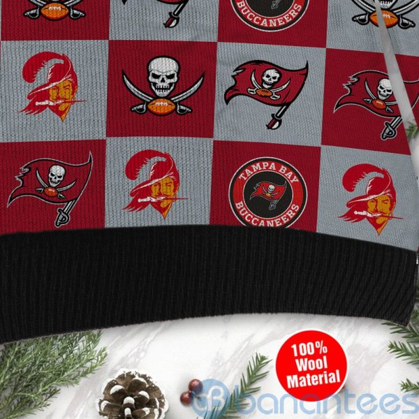 Tampa Bay Buccaneers Logo Checkered Flannel Design Ugly Christmas 3D Sweater Product Photo