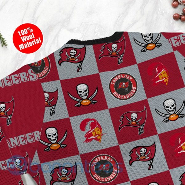 Tampa Bay Buccaneers Logo Checkered Flannel Design Ugly Christmas 3D Sweater Product Photo
