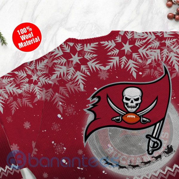 Tampa Bay Buccaneers Santa Claus In The Moon Ugly Christmas 3D Sweater Product Photo