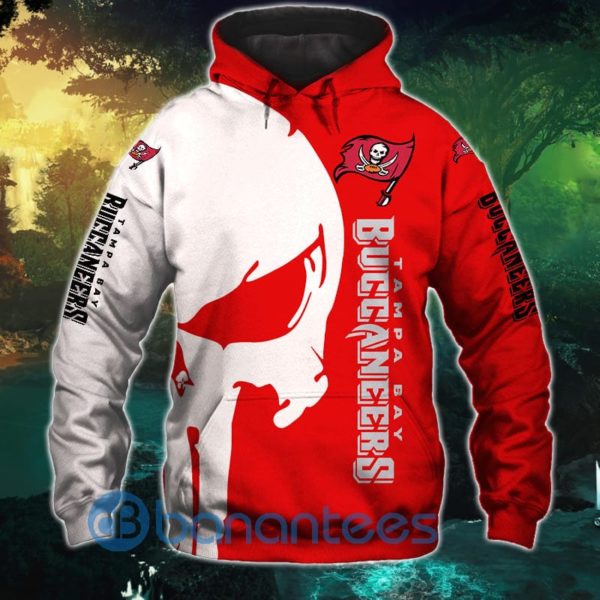 Tampa Bay Buccaneers Skull Design Full Printed 3D Hoodie Zip Hoodie Product Photo