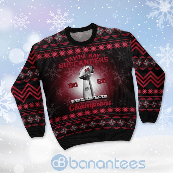 Tampa Bay Buccaneers Super Bowl Champions Cup Ugly Christmas 3D Sweater Product Photo