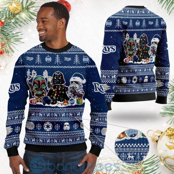 Tampa Bay Rays Star Wars Ugly Christmas 3D Sweater Product Photo