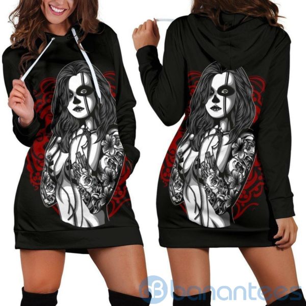 Tattooed Girl Hoodie Dress For Women Product Photo