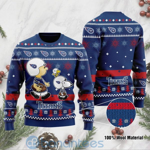 Tennessee Titans Funny Charlie Brown Peanuts Snoopy Ugly Christmas 3D Sweater Product Photo