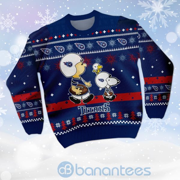 Tennessee Titans Funny Charlie Brown Peanuts Snoopy Ugly Christmas 3D Sweater Product Photo