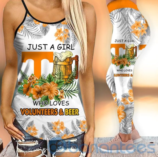Tennessee Volunteers Girl Leggings And Criss Cross Tank Top For Women Product Photo