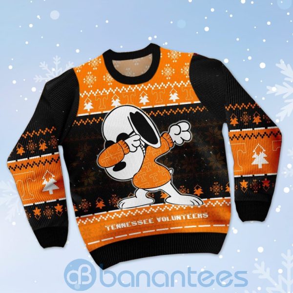 Tennessee Volunteers Snoopy Dabbing Ugly Christmas 3D Sweater Product Photo