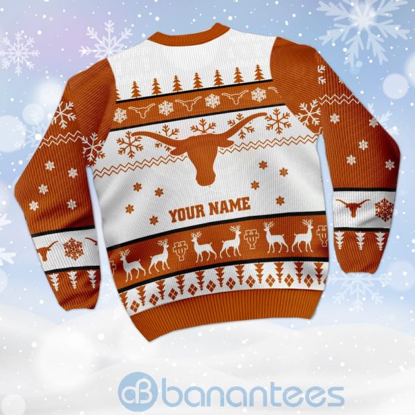 Texas Longhorns Custom Name Personalized Ugly Christmas 3D Sweater Product Photo