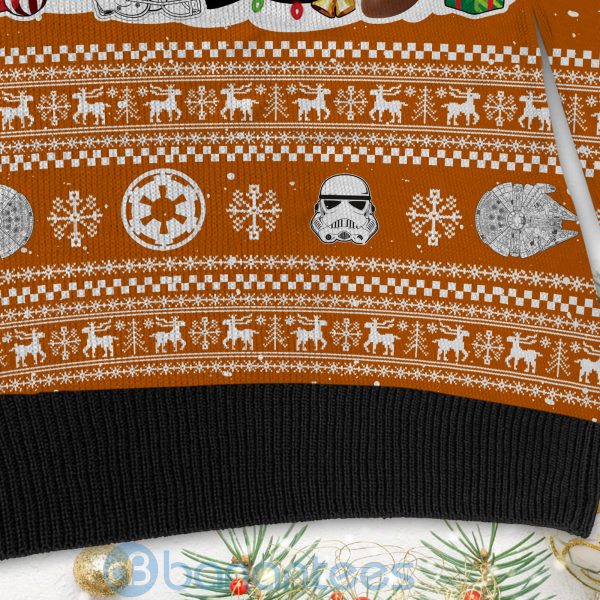 Texas Longhorns Star Wars Ugly Christmas 3D Sweater Product Photo