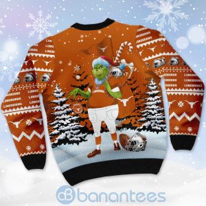 Texas Longhorns Team Grinch Ugly Christmas 3D Sweater Product Photo