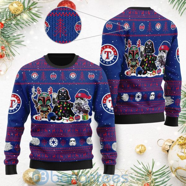 Texas Rangers Star Wars Ugly Christmas 3D Sweater Product Photo
