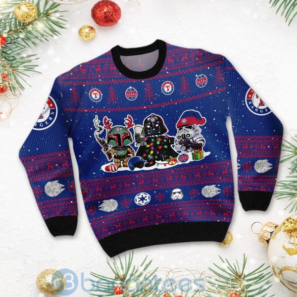 Texas Rangers Star Wars Ugly Christmas 3D Sweater Product Photo