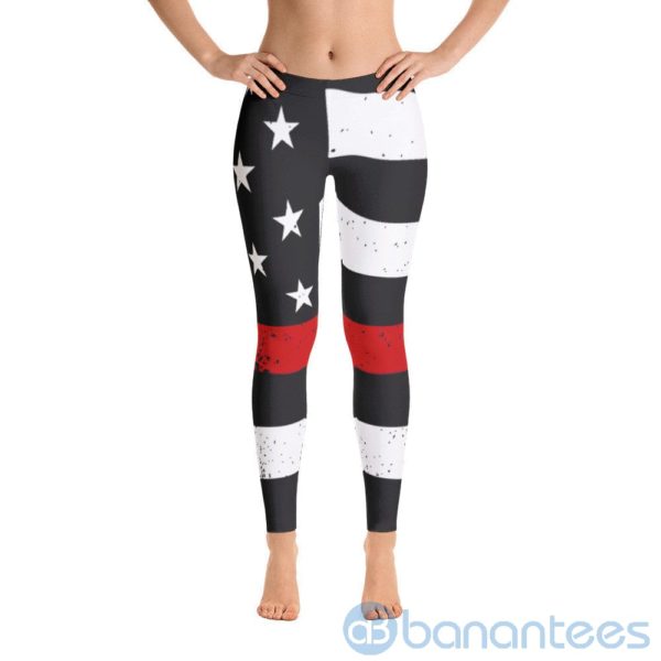 Thin Red Line American Flag Leggings For Women Product Photo