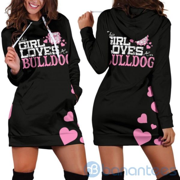 This Girl Loves Her Bulldog Hoodie Dress For Women Product Photo