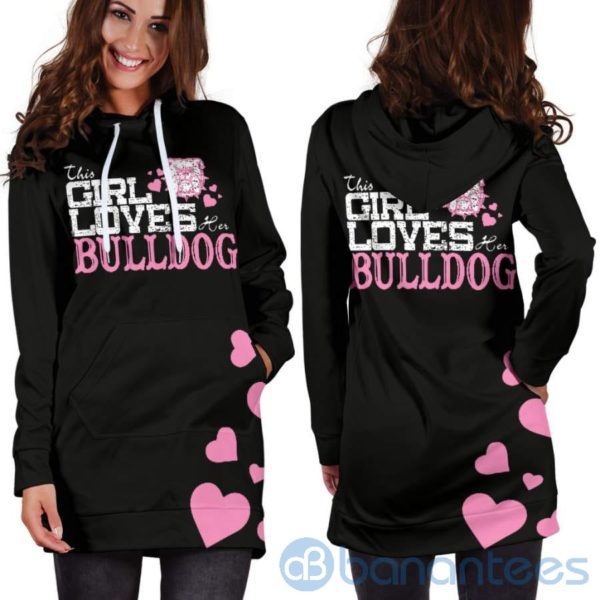 This Girl Loves Her Bulldog Hoodie Dress For Women Product Photo