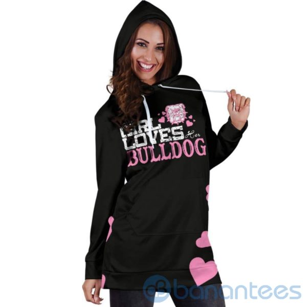 This Girl Loves Her Bulldog Hoodie Dress For Women Product Photo