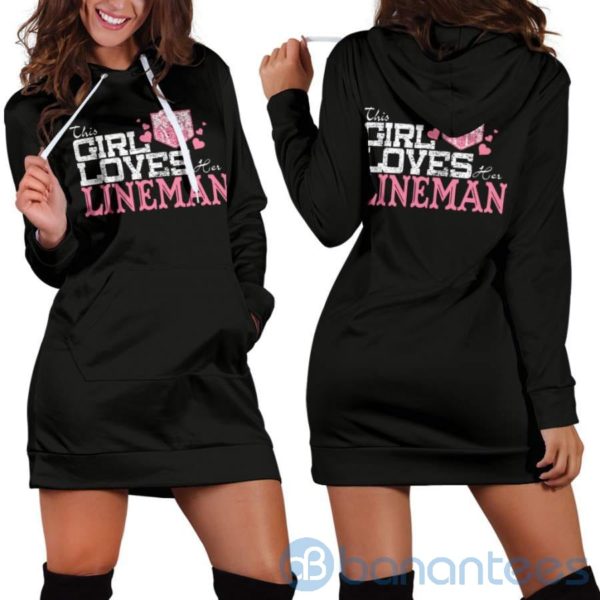 This Girl Loves Her Lineman Hoodie Dress For Women Product Photo