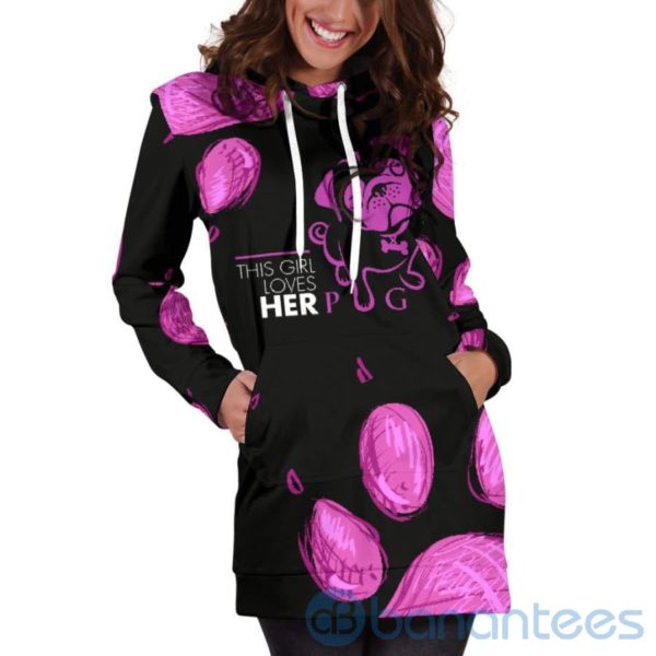 This Girl Loves Her Pug Hoodie Dress For Women Product Photo