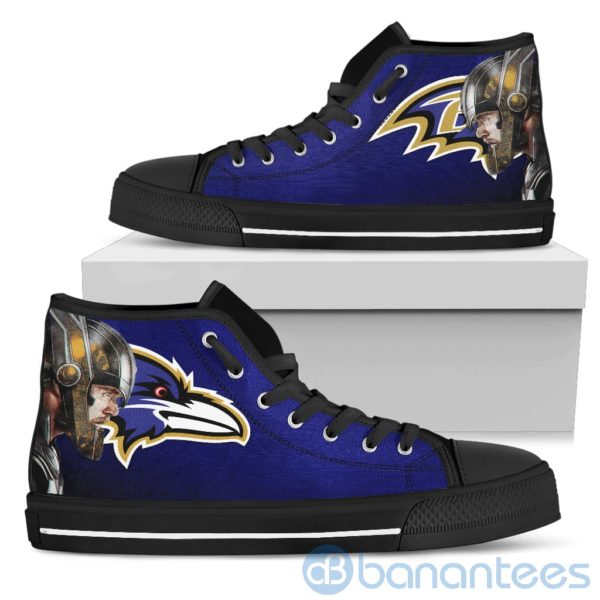 Thor Head With Logo Of Baltimore Ravens High Top Shoes Product Photo