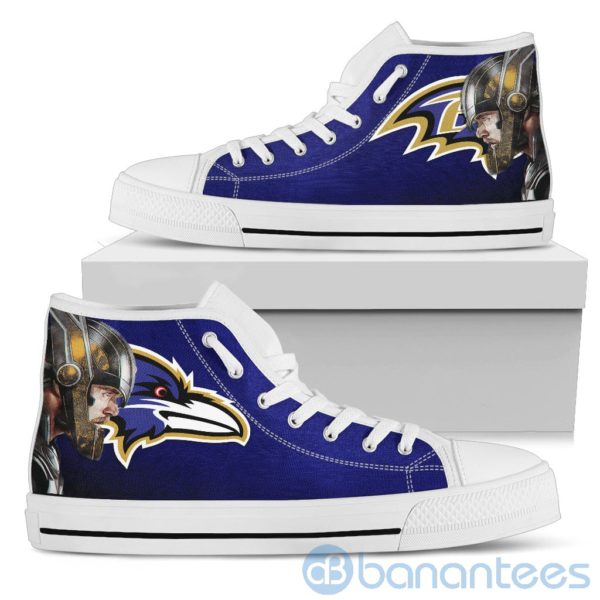 Thor Head With Logo Of Baltimore Ravens High Top Shoes Product Photo