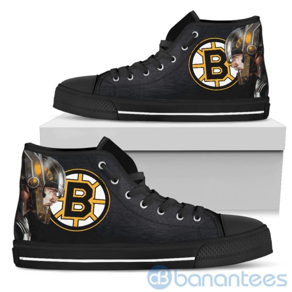 Thor Head With Logo Of Boston Bruins High Top Shoes Product Photo