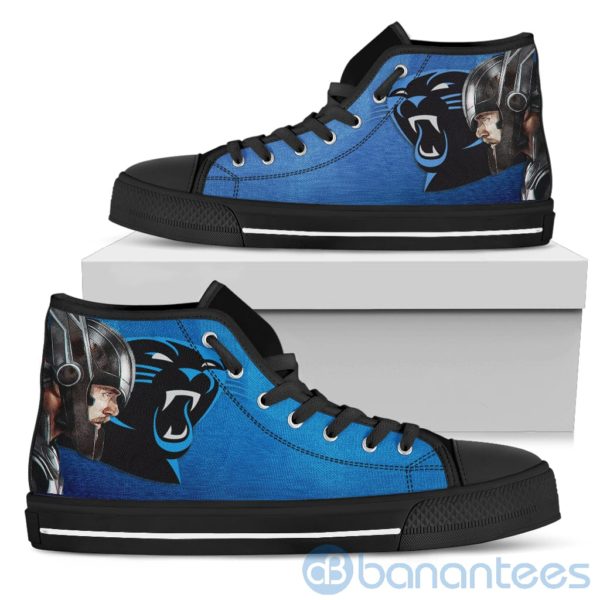 Thor Head With Logo Of Carolina Panthers High Top Shoes Product Photo