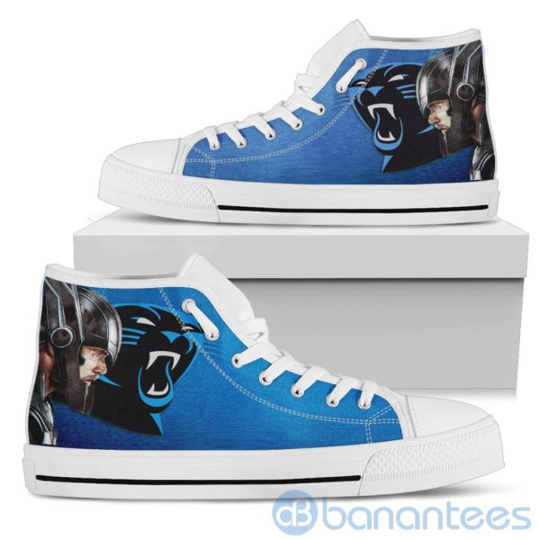 Thor Head With Logo Of Carolina Panthers High Top Shoes Product Photo