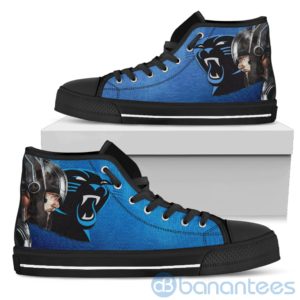 Thor Head With Logo Of Carolina Panthers High Top Shoes Product Photo