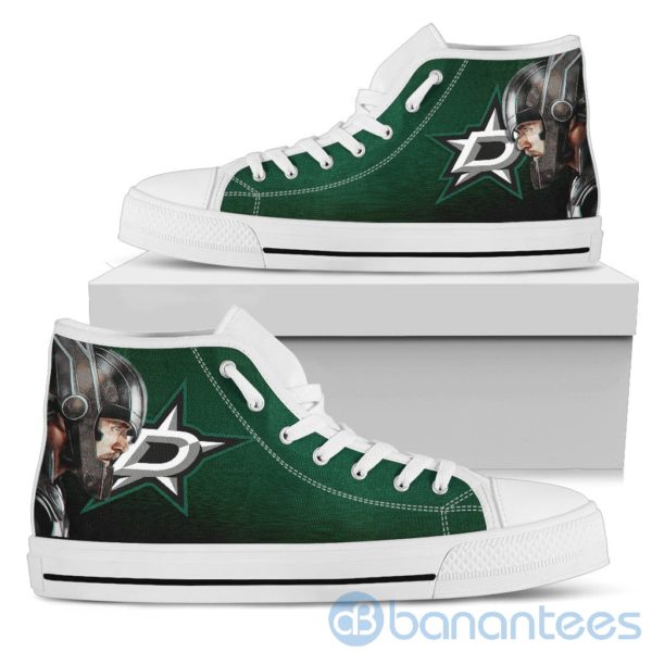 Thor Head With Logo Of Dallas Stars High Top Shoes Product Photo