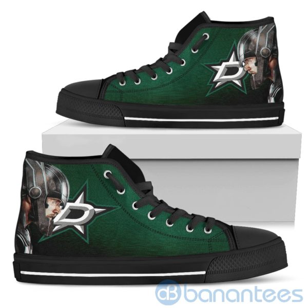 Thor Head With Logo Of Dallas Stars High Top Shoes Product Photo