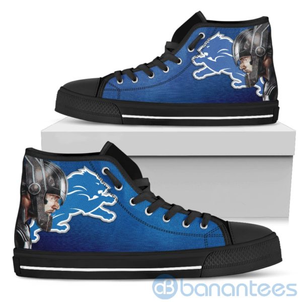 Thor Head With Logo Of Detroit Lions High Top Shoes Product Photo