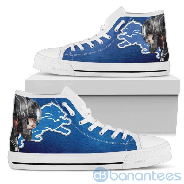 Thor Head With Logo Of Detroit Lions High Top Shoes Product Photo